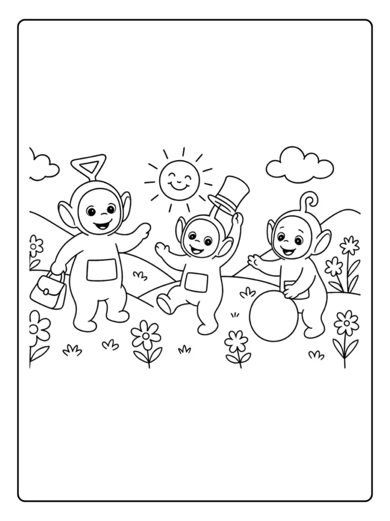 Kleurplaat Teletubbies