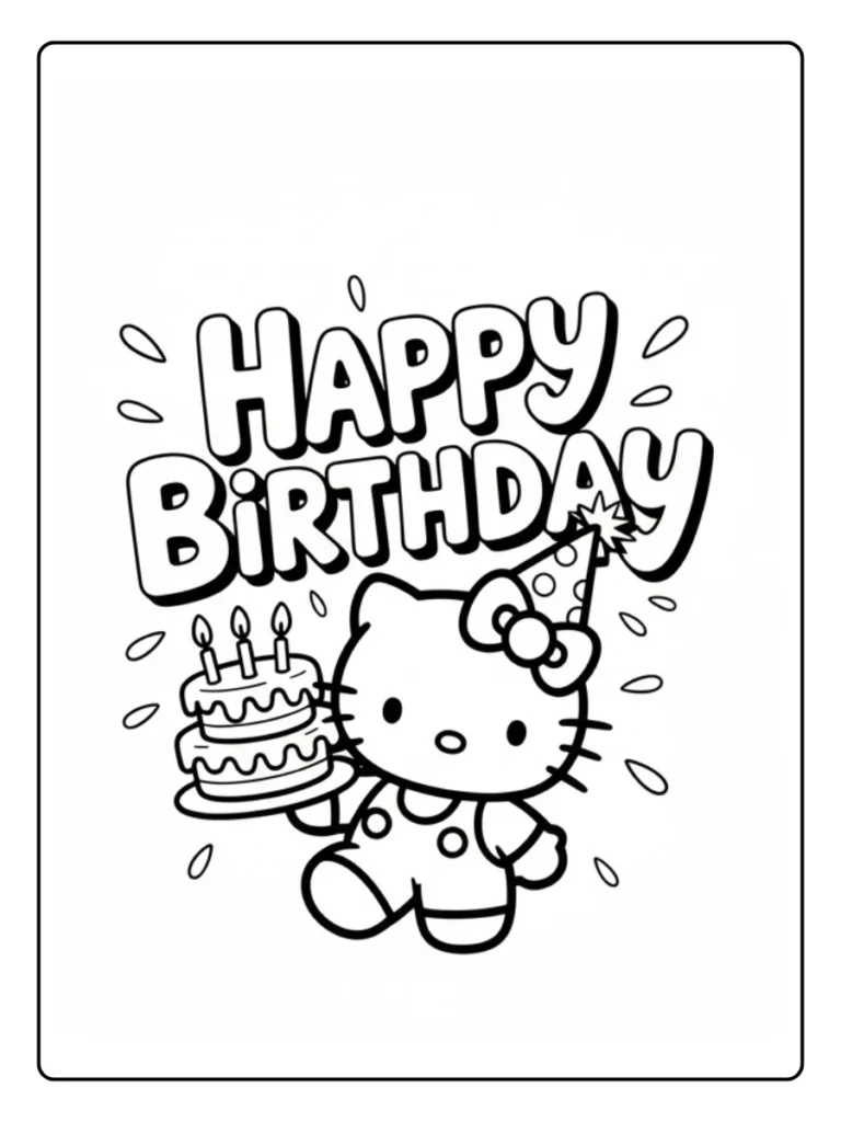 Kleurplaat Verjaardag