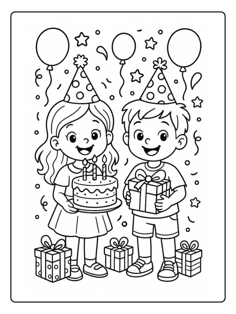 Kleurplaat Verjaardag