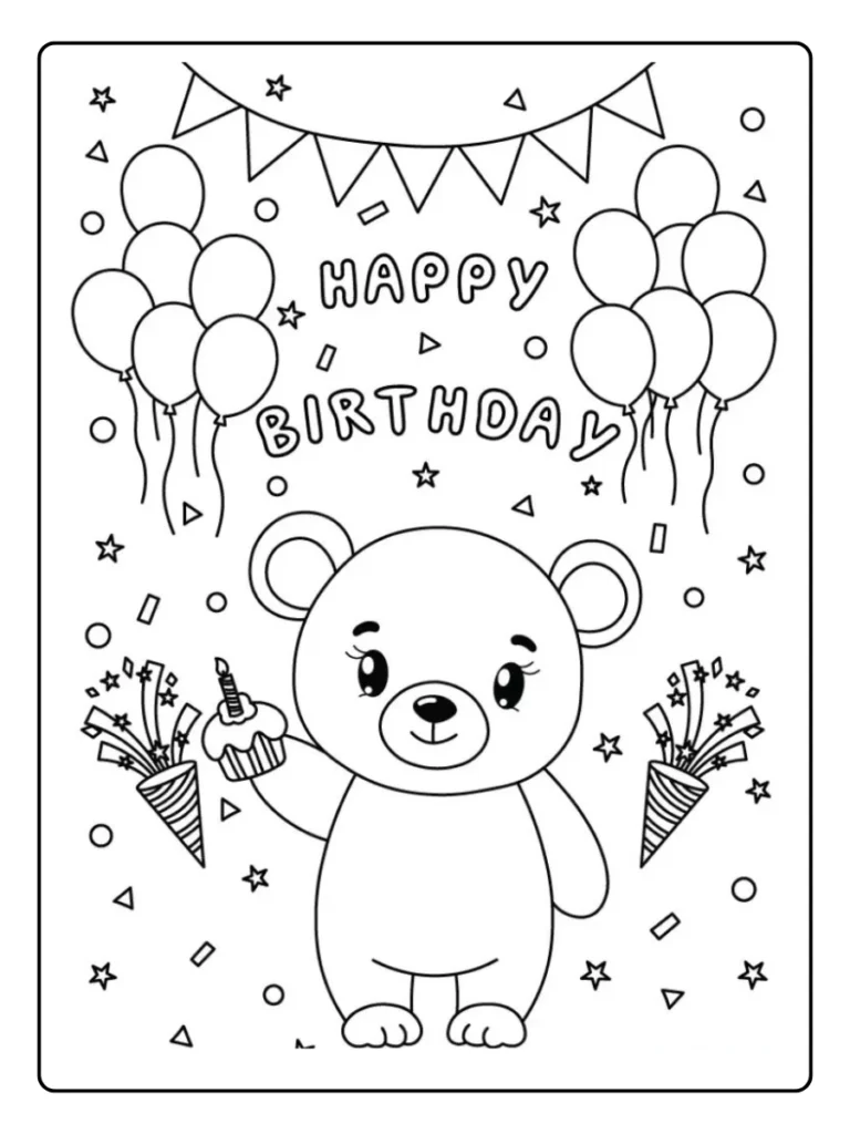 Kleurplaat Verjaardag
