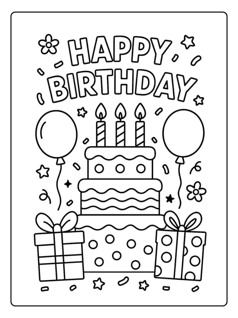 Kleurplaat Verjaardag