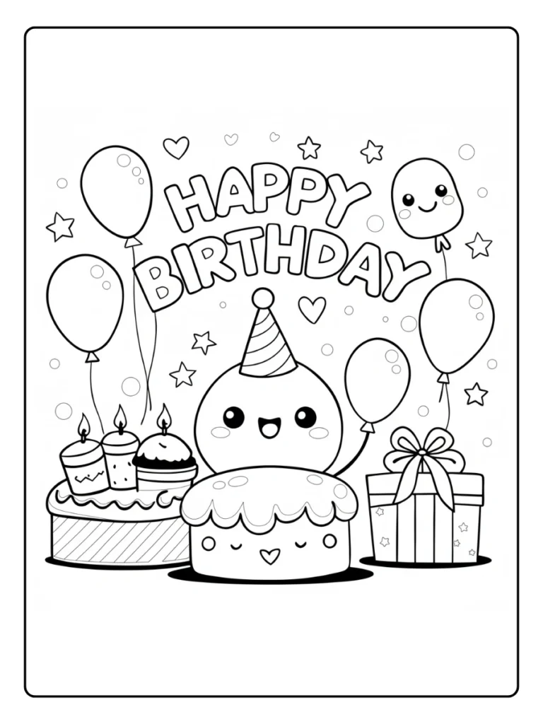 Kleurplaat Verjaardag