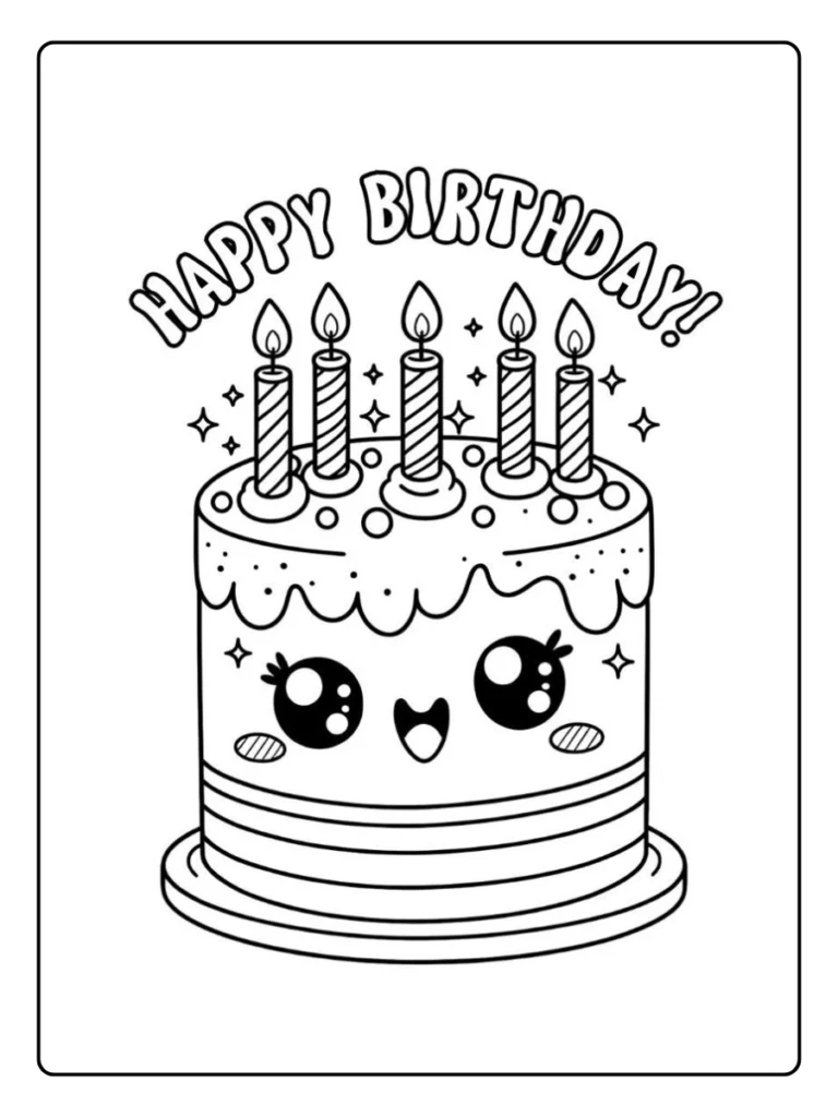Kleurplaat Verjaardag
