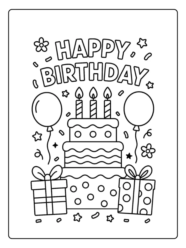 Kleurplaat Verjaardag