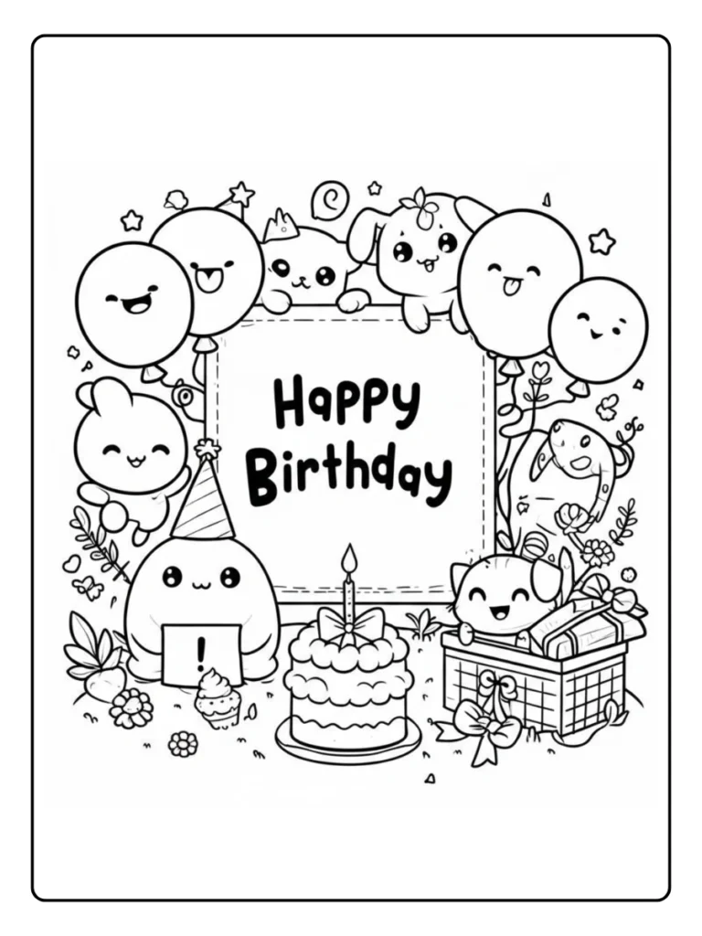 Kleurplaat Verjaardag