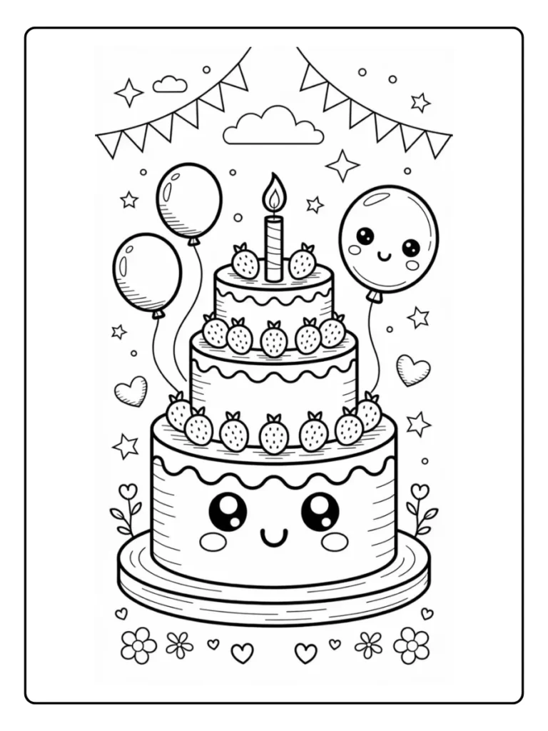 Kleurplaat Verjaardag