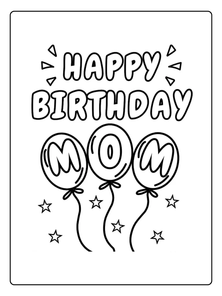 Kleurplaat Verjaardag Mama