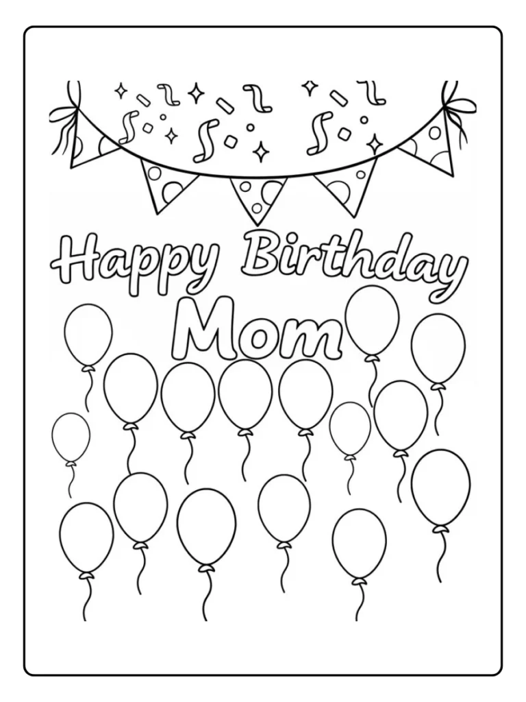 Kleurplaat Verjaardag Mama
