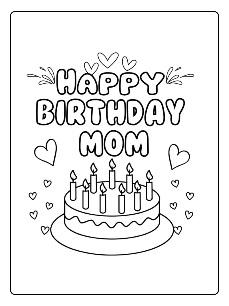 Kleurplaat Verjaardag Mama