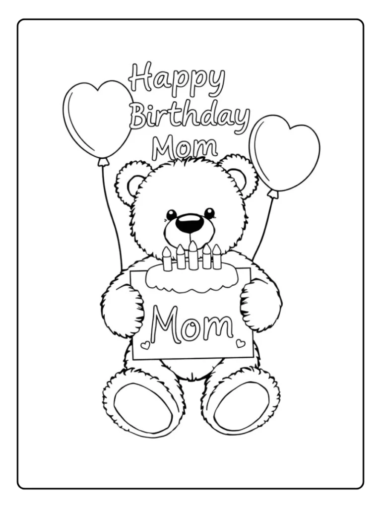 Kleurplaat Verjaardag Mama