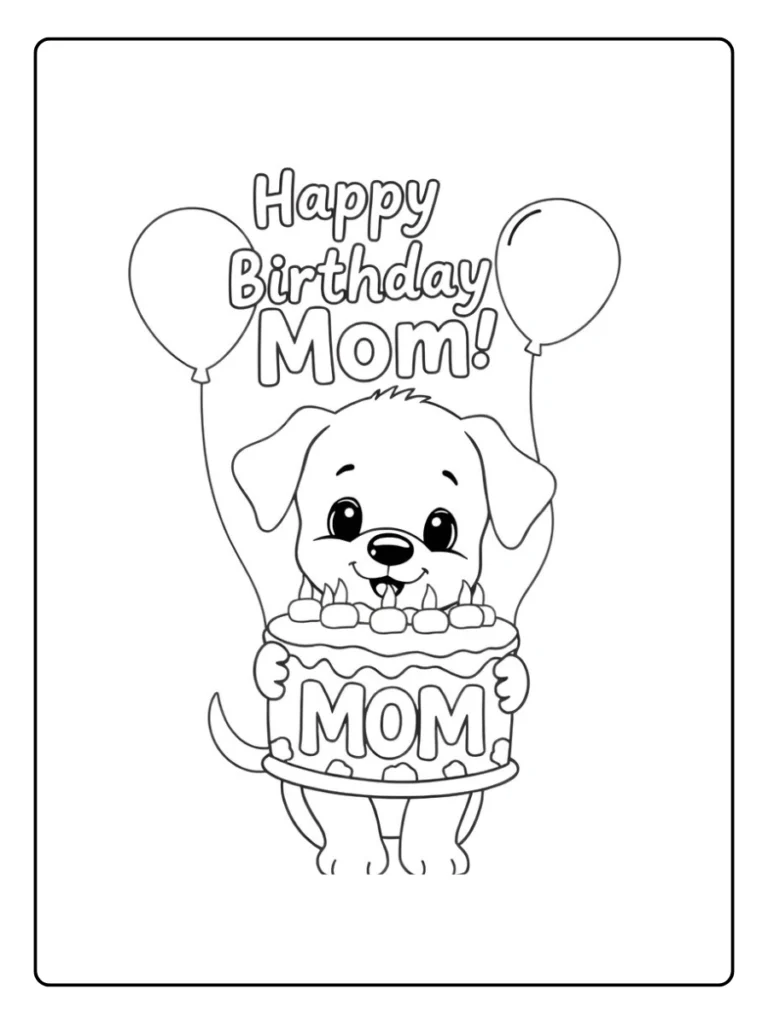 Kleurplaat Verjaardag Mama