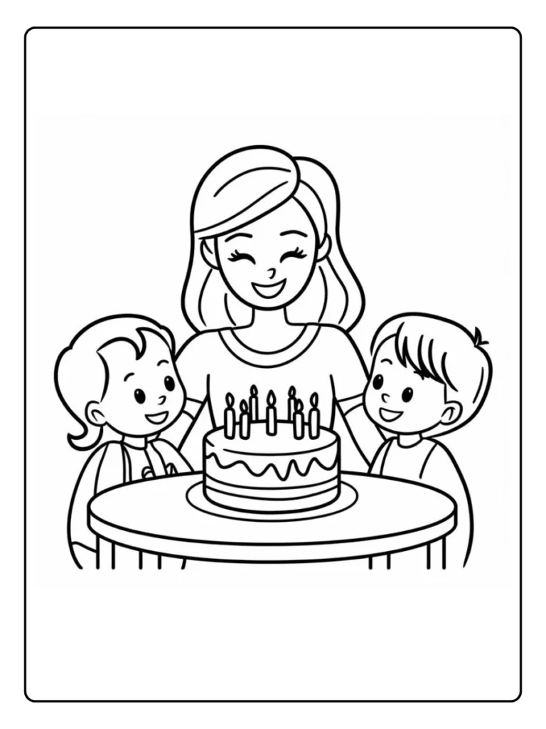 Kleurplaat Verjaardag Mama