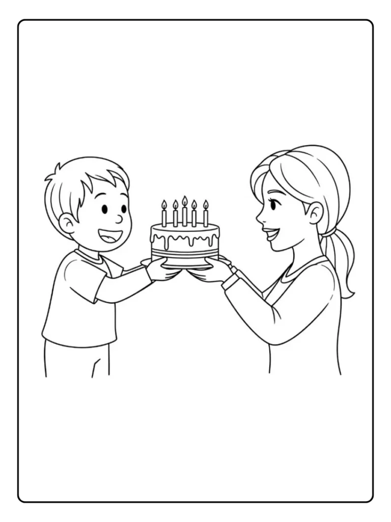 Kleurplaat Verjaardag Mama