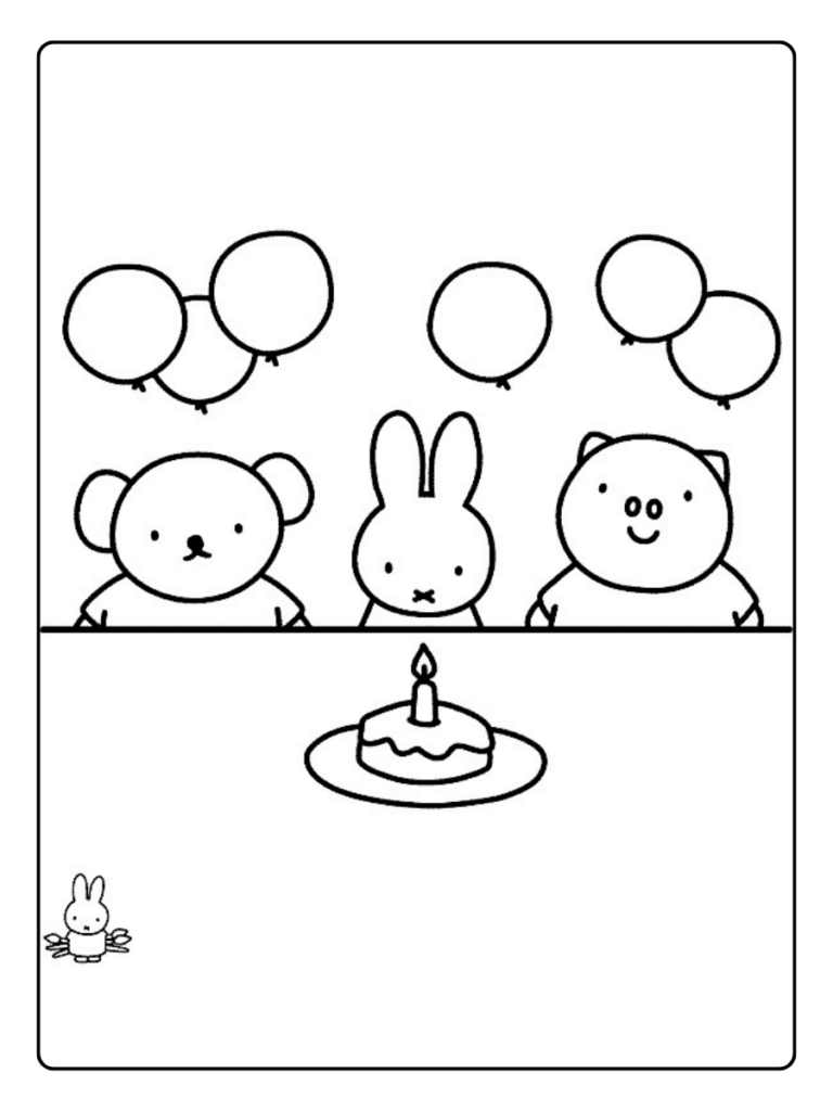 Kleurplaat Verjaardag Nijntje