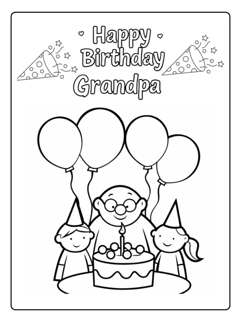 Kleurplaat Verjaardag Opa