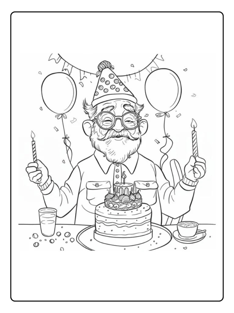 Kleurplaat Verjaardag Opa
