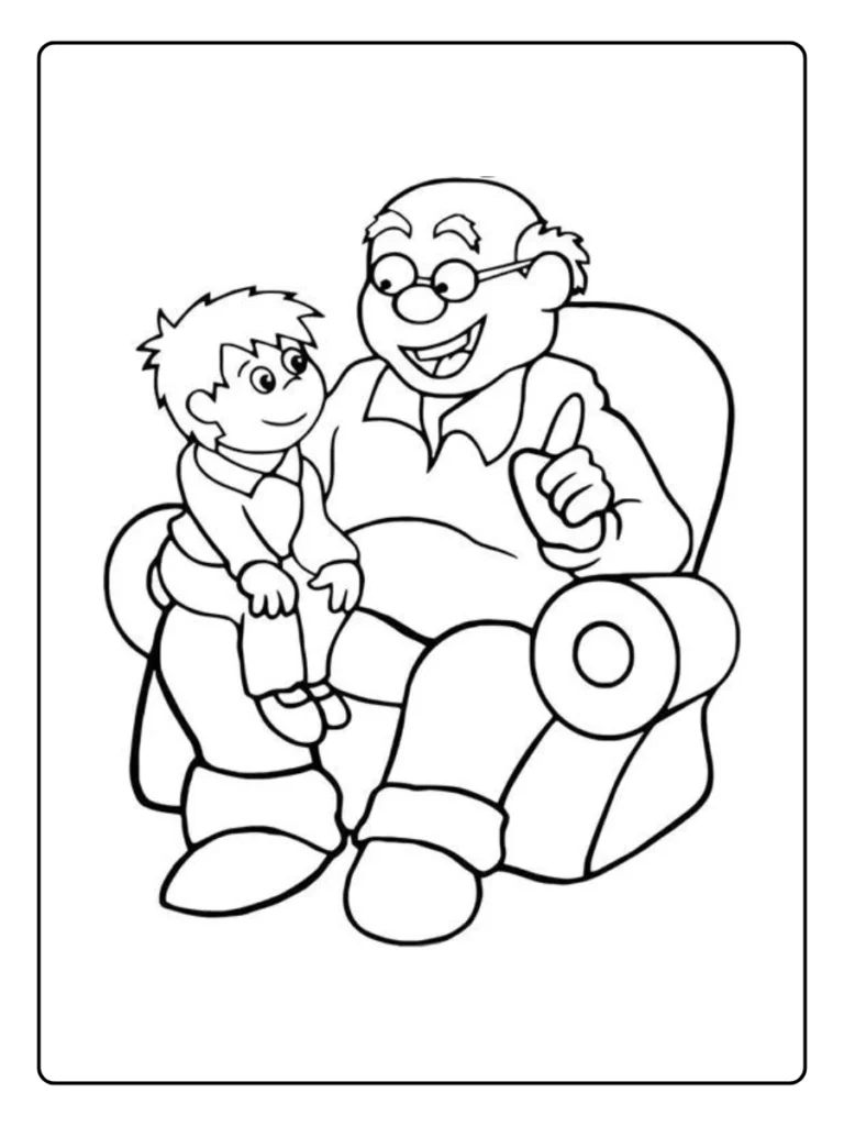 Kleurplaat Verjaardag Opa