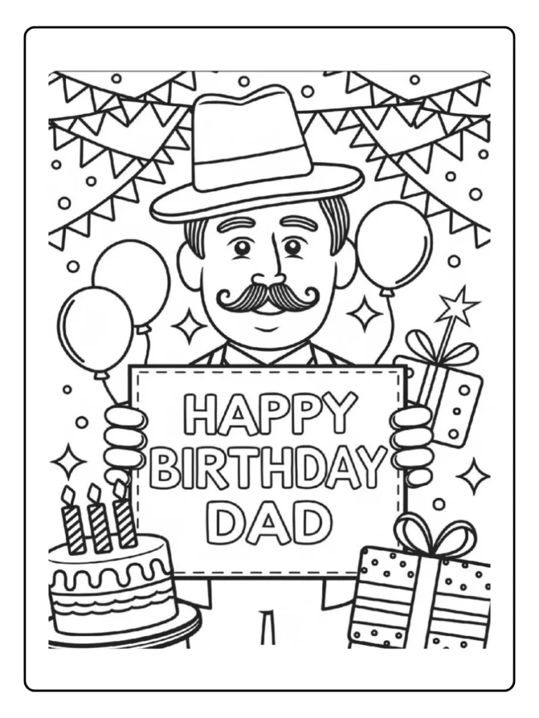Kleurplaat Verjaardag Papa