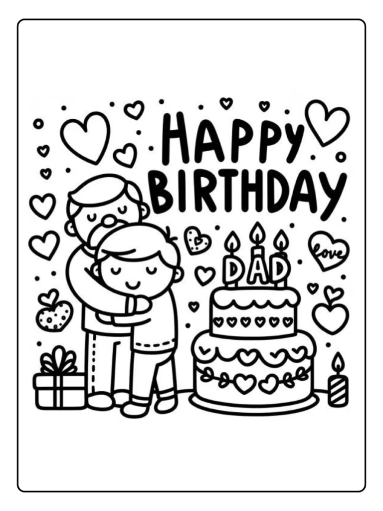 Kleurplaat Verjaardag Papa