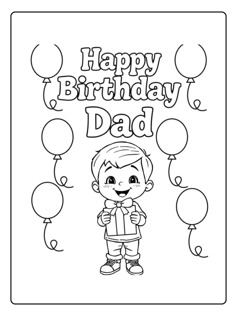 Kleurplaat Verjaardag Papa