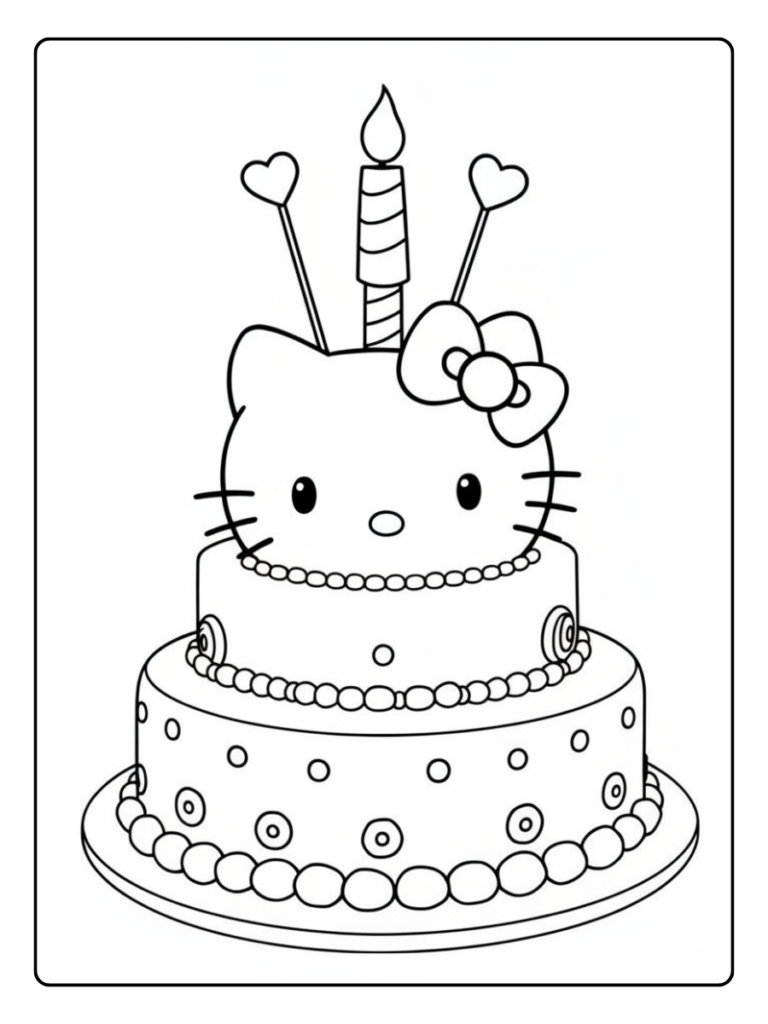 Kleurplaat Verjaardagstaart Gratis