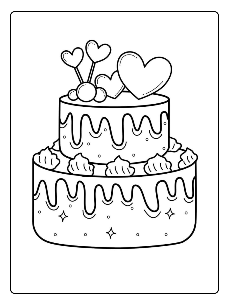Kleurplaat Verjaardagstaart Met Kaarsjes