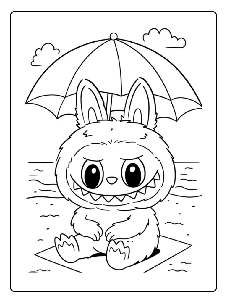 Labubu Kleurplaat