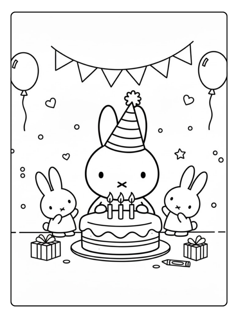 Nijntje Feestje Verjaardag Kleurplaat