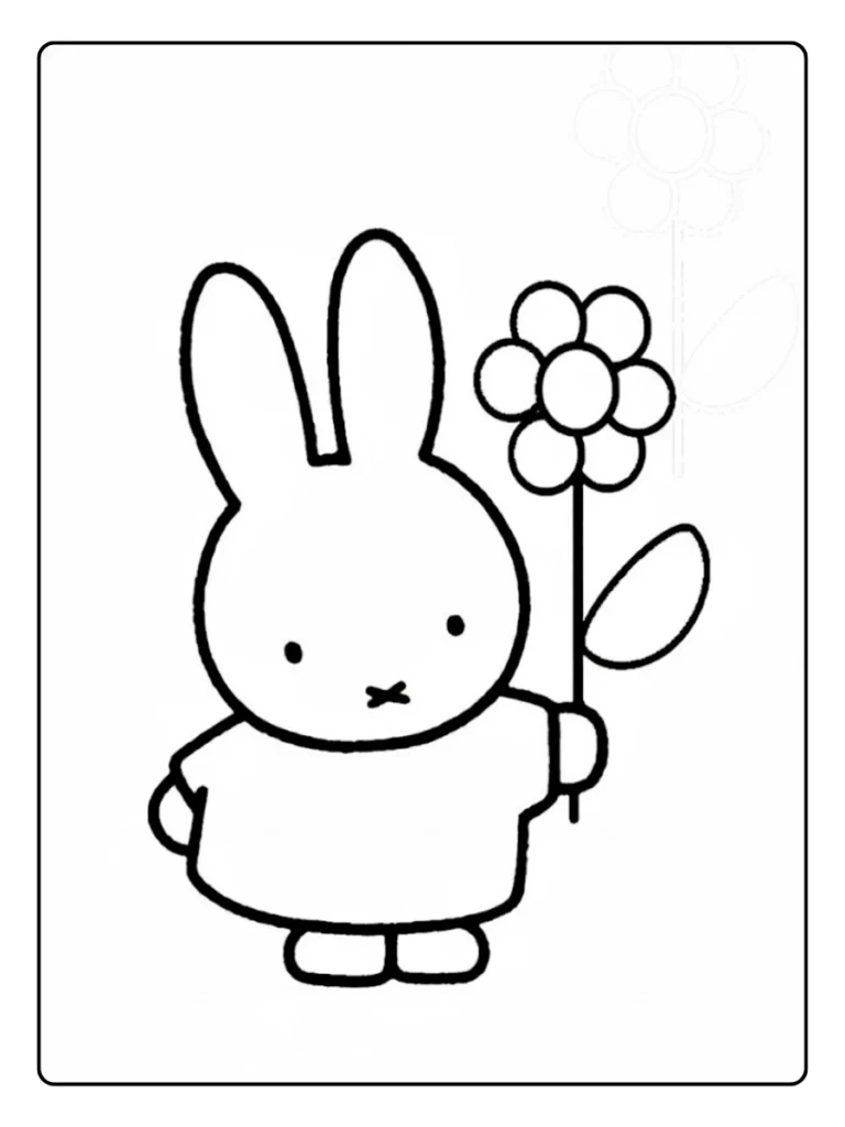 Nijntje Kleurplaat Met Bloemen