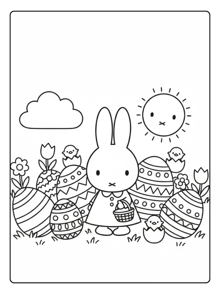 Nijntje Kleurplaat Paas Eieren