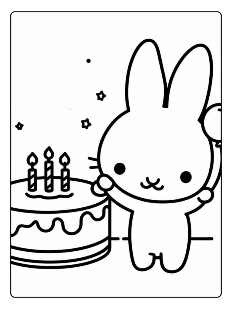 Nijntje Verjaardag Cartoon Kleurplaat