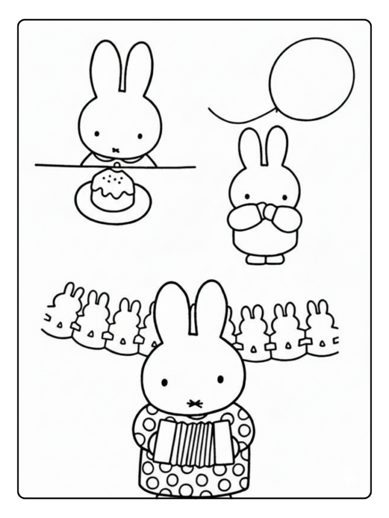 Nijntje Verjaardag Kaart Kleurplaat