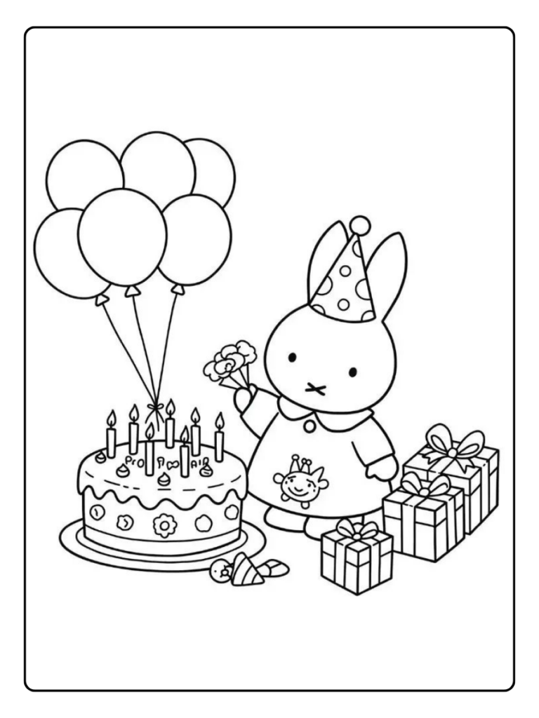 Nijntje Verjaardag Kleurplaat