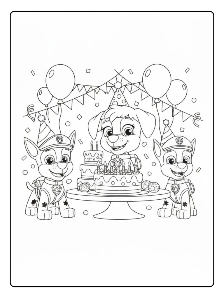 Paw Patrol Cadeau Verjaardag Kleurplaat