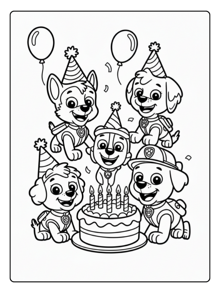 Paw Patrol Kleurplaat Verjaardag