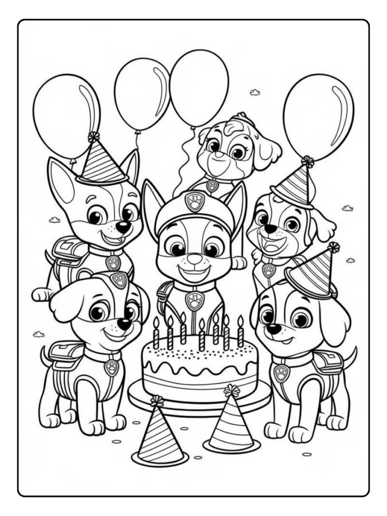 Paw Patrol Verjaardag Ballon Kleurplaat