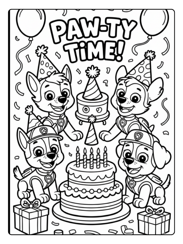 Paw Patrol Verjaardag Gratis Kleurplaat