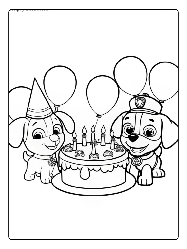 Paw Patrol Verjaardagskaart Kleurplaat