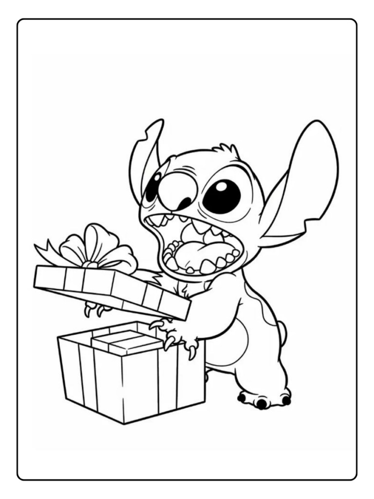 Stitch Verjaardag Voor Kinderen Kleurplaat