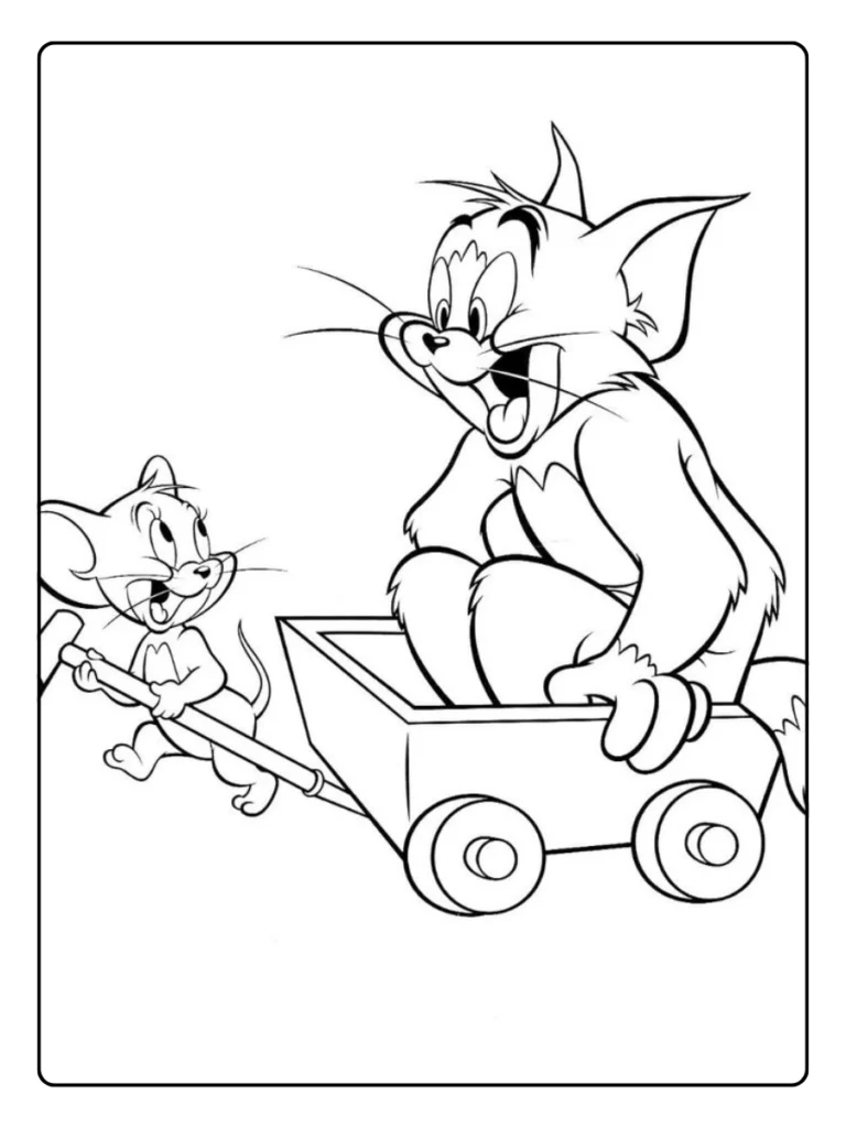 Tom En Jerry Met Speelgoed Kleurplaat