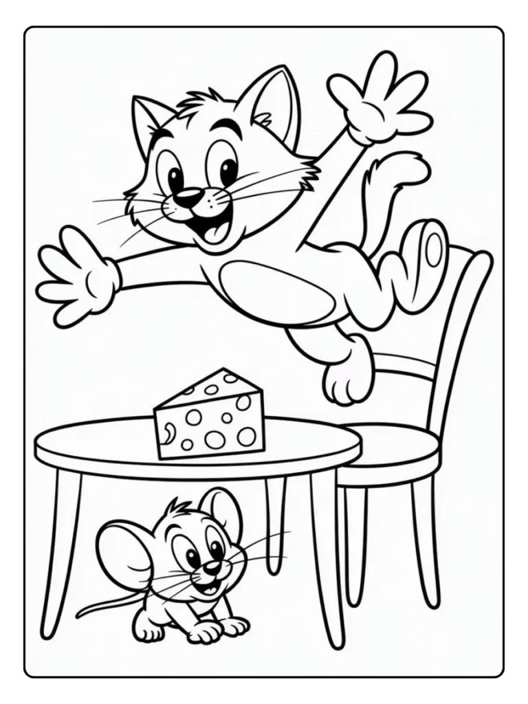 Tom En Jerry Met Taart Kleurplaat