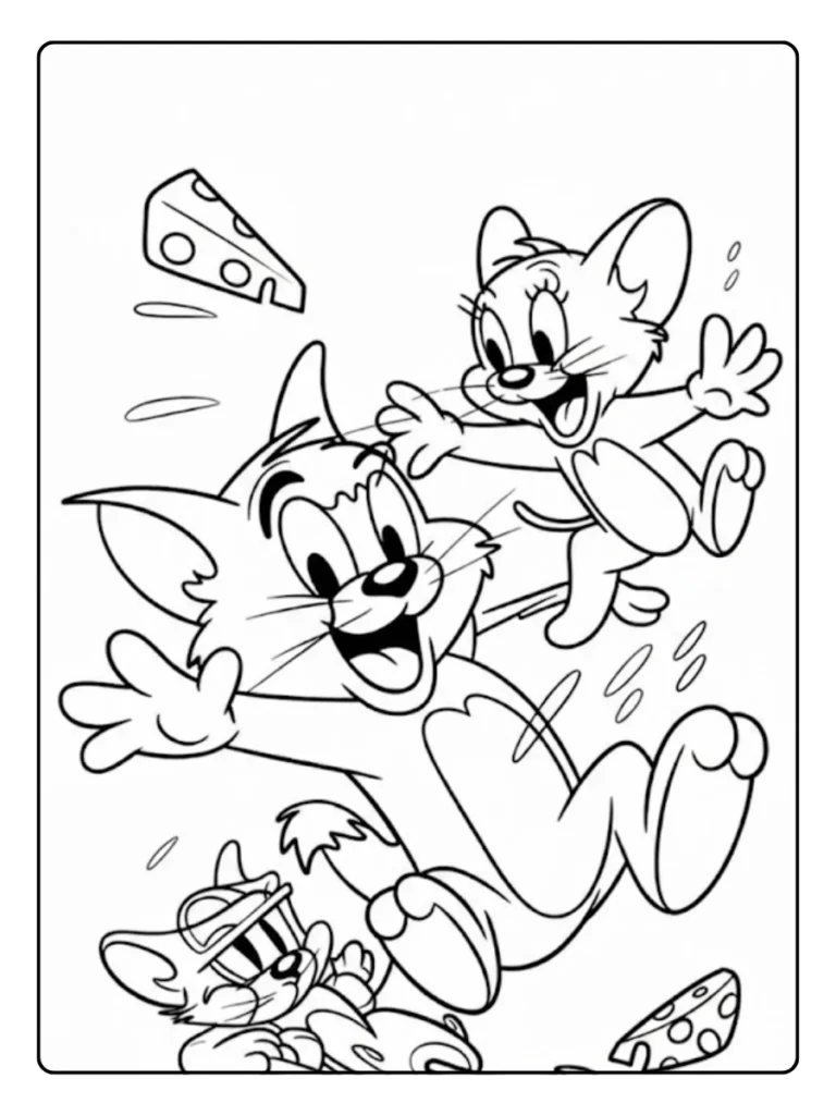 Tom En Jerry Vechten Kleurplaat