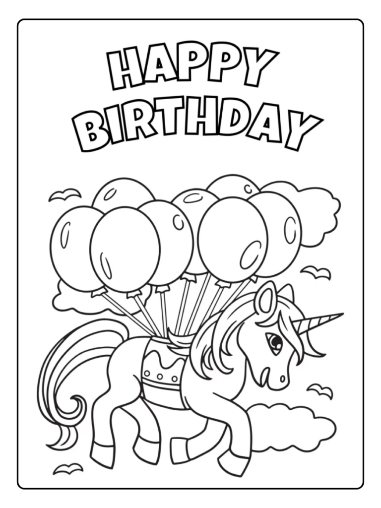 Unicorn Feest Kleurplaat