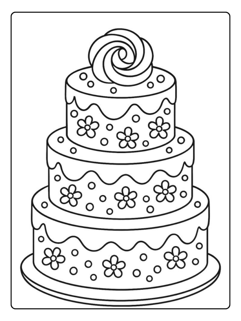 Verjaardag Kleurplaat Taart