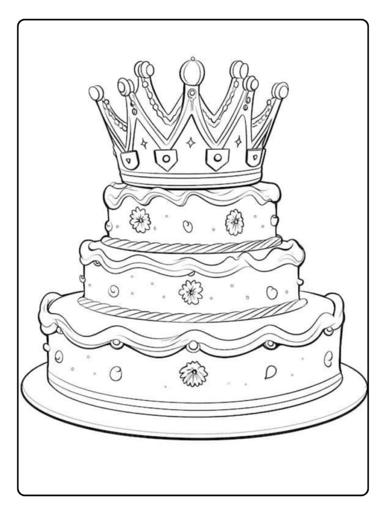 Verjaardagstaart Kleurplaat Makkelijk