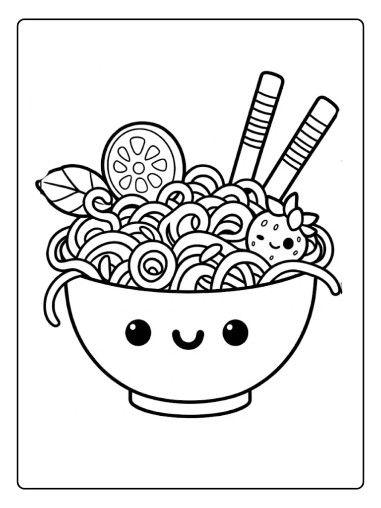 Kleurkleurplaat Schattig Eten