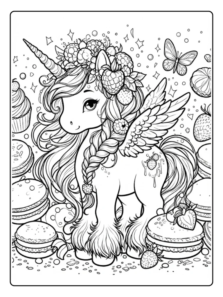 Kleurplaat Eenhoorn Schattig