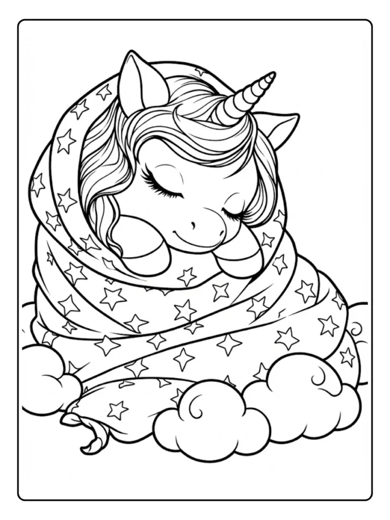 Kleurplaat Eenhoorn Schattig