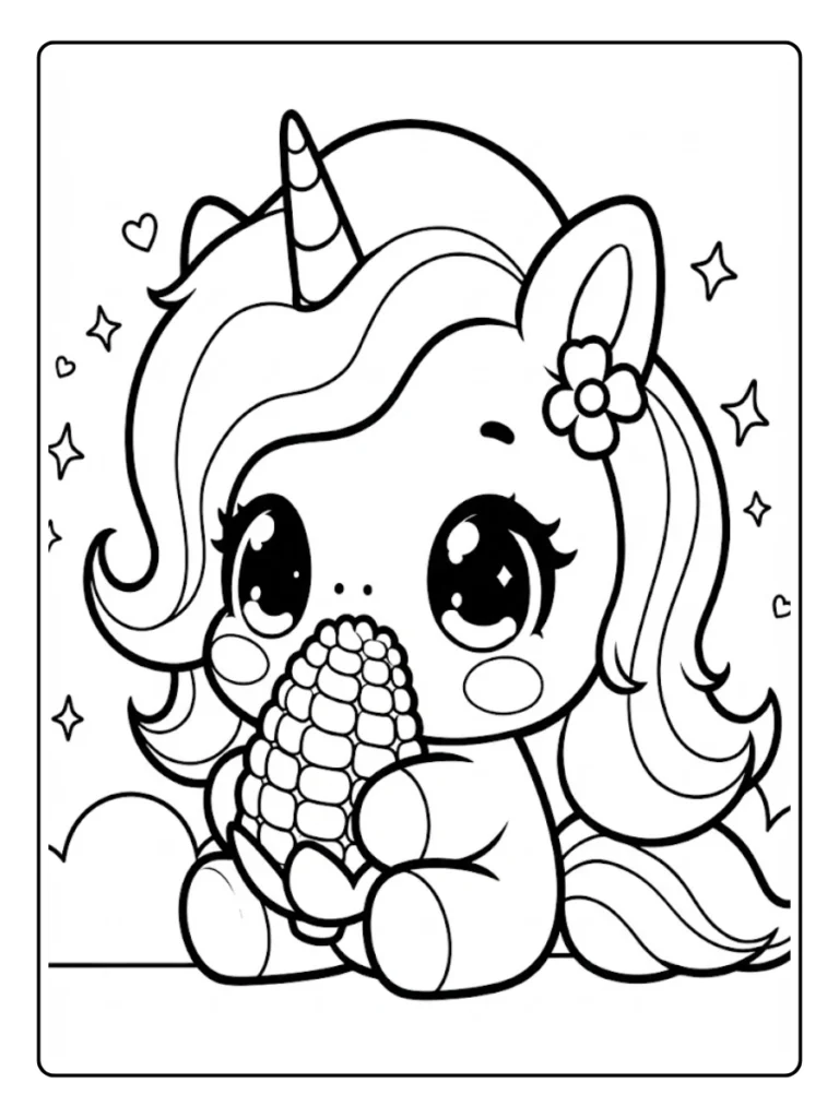 Kleurplaat Eenhoorn Schattig