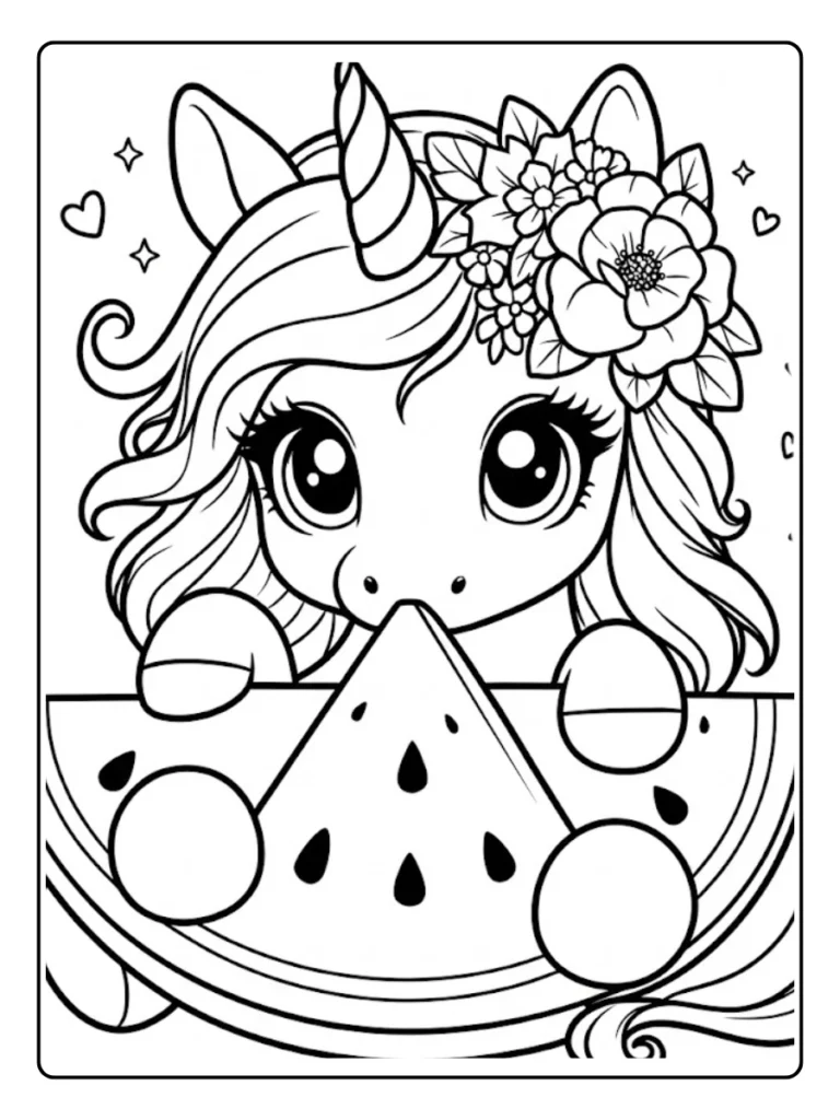 Kleurplaat Eenhoorn Schattig